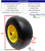 13x6.50-6 Carefree (No-Flat) Wheel & Tire Assy, Smooth Tread, 5 3/4" Center Hub. Yellow Rim