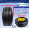 13x6.50-6 Carefree FOAM FILLED Wheel & Tire Assy, Rib Tread, 5 3/4" Center Hub. Yellow Rim