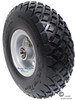 410/350-4 Carefree (No-Flat) Assembly with Diamond Tread Tire and 3 piece, Gray Color Rim