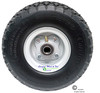 410/350-4 Carefree (No-Flat) Assembly with Diamond Tread Tire and 3 piece, Gray Color Rim