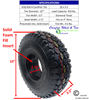 410/350-4 Carefree HD Foam Fill (Solid) Tire, Diamond Tread