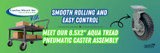 Smooth Rolling and Easy Control: Meet our 8.5x2" Aqua Tread Pneumatic Caster Assembly