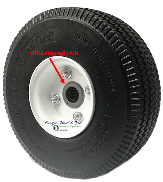 410/350-4 (10"x3") Carefree Assembly With 3pc Wheel  With 2 1/4" Off-Centered Hub