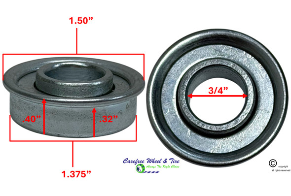 Pack of 2 FLANGE Bearings 3/4" X 1 3/8".