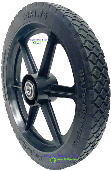 14" x 1.75" HD 6 Spoke Universal Fit For Cart Wheels