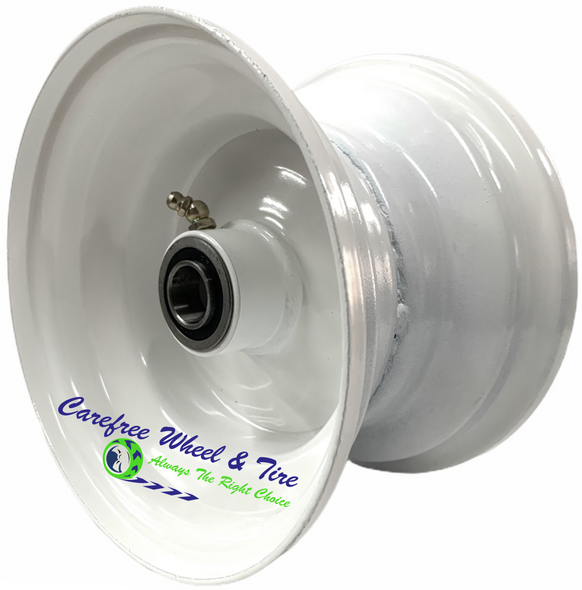 6″ x 4.50" Steel Rim, 1 Piece With 3" Center Hub. White Color