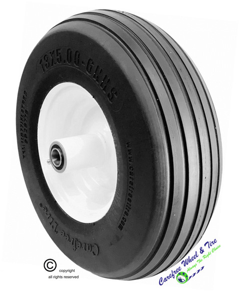 13" x 5.00-6 Carefre (No-Flat) Assembly, 3" & 6" Center Hub and Choice of Bore Size