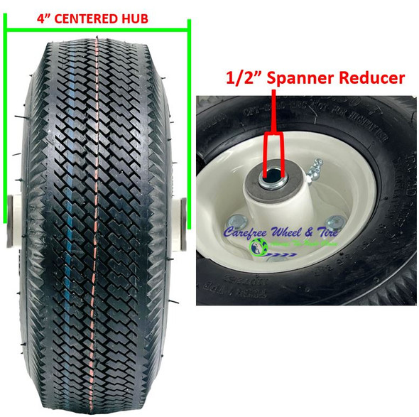 4.10/3.50-4 (10x3) HD Foam Fill Assembly,  Center Hub and 1/2" Spanner