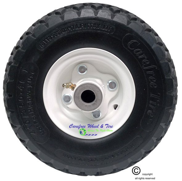 410/350-4 Carefree (No-Flat) Assembly with Diamond Tread Tire