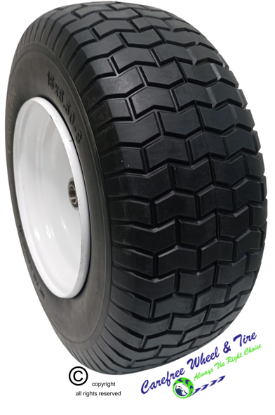 16 x 6.50-8 Carefree Wheel Assembly, Flat Free Tire & 3" Centered Hub