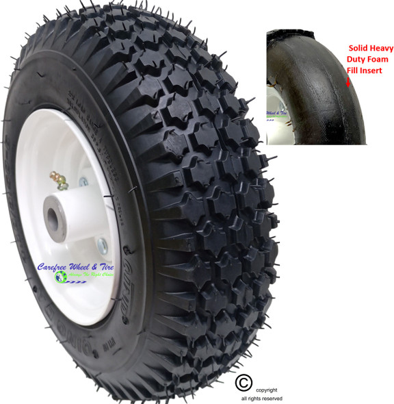 410/350-6 FOAM FILL Wheel Assembly, 4 1/2" Center Hub and Bore Options