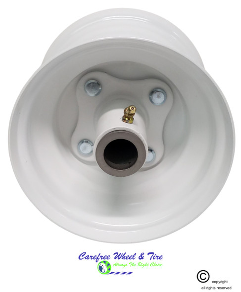 6″ x 4.50" Steel Rim, 3 Piece With 5 3/4" Center Hub. White Color