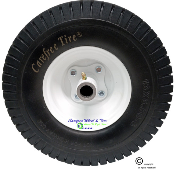 13x6.50-6 Carefree (No-Flat) Wheel & Tire Assy With Turf Tread & 5 3/4" Center Hub