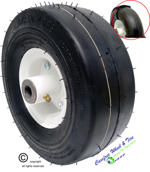 4.10/3.50-4 (10x3) HD Foam Fill Assembly, Sooth Tread, Center Hub and Choice of Bore Size