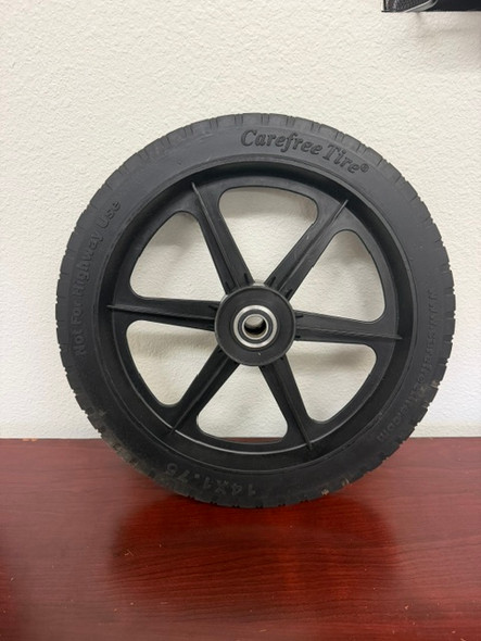14" x 1.75" Heavy-Duty 6-Spoke Flat-Free Cart Wheel, Diamond Tread | Sold Individually