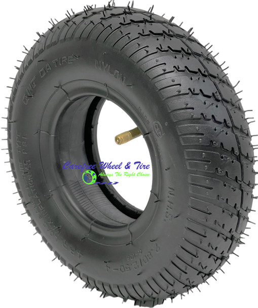 280/250-4 Pneumatic Tire With Inner Tube Included. Aqua Tread