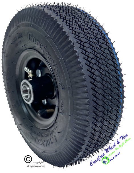 410/350-4 (10" x 3") Pneumatic Tire & Tube Assembly With Black Color Rim