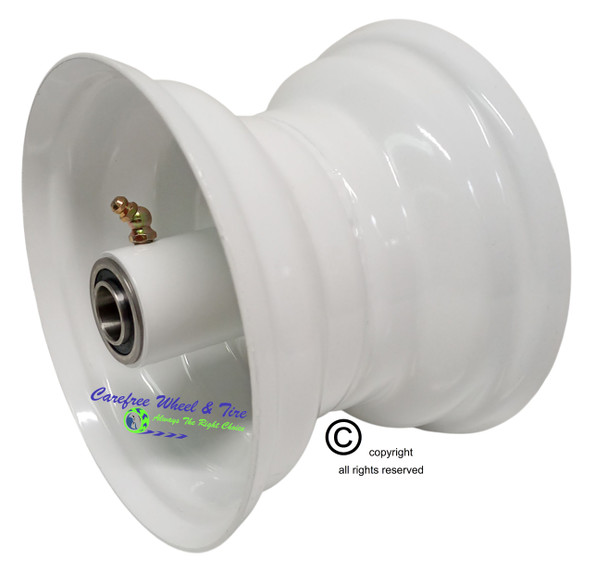 6" x 4.50" White Wheel with 5 1/2 Center Hub. Several Bearings Size s Available