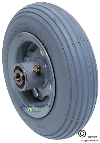 200x50  (8" x 2") FOAM FILL Wheel Assembly-Grey Color Tire