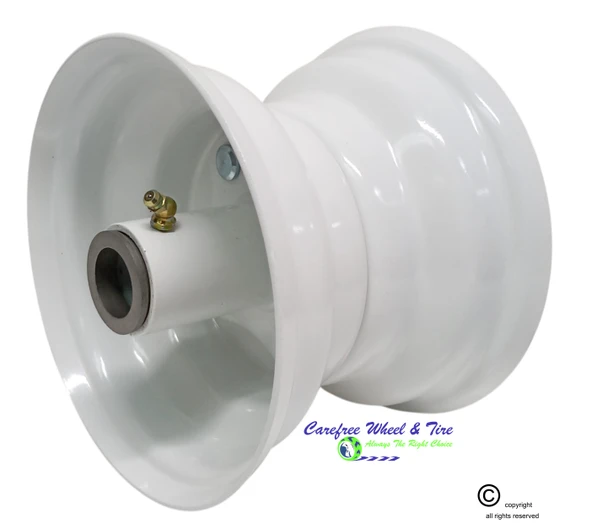 6″ x 4.50" Steel Rim, 3 Piece With 5 3/4" Center Hub. White Color