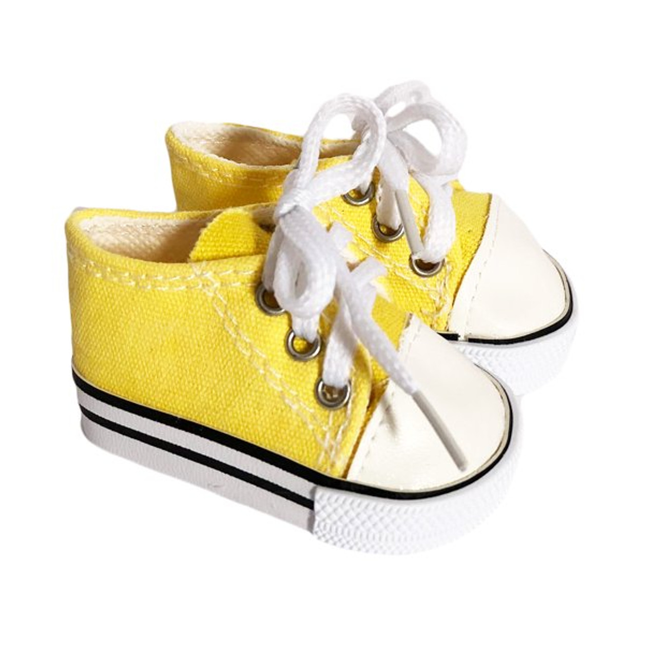 Opbevares i køleskab Røg Afsnit Yellow Canvas Tennis Shoes Fits 18 Inch Dolls