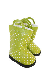 Green Dot Rainboots for American Girl Dolls