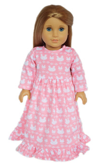 Pink Bunny Nightgown for American Girl Dolls- US COPYRIGHT ISSUED