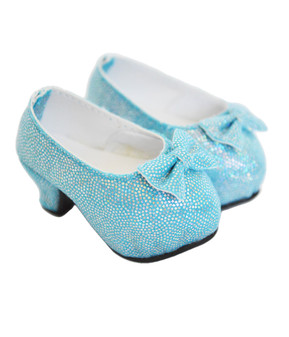 Summer Blue Front Bow Heels for Wellie Wishers