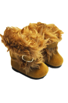 My Brittany's Modern Brown Fur Boots for Wellie Wisher Dolls-199