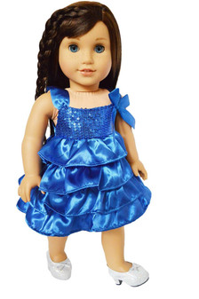 My Brittany's Hanukkah Blue Holiday Dress for American Girl Dolls