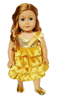 My Brittany's Gold Holiday Dress for American Girl Dolls