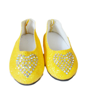 Yellow Heart Shoes for American Girl Dolls