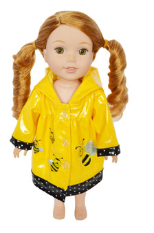 My Brittany's  Bumble Bee Raincoat for Wellie Wisher Dolls