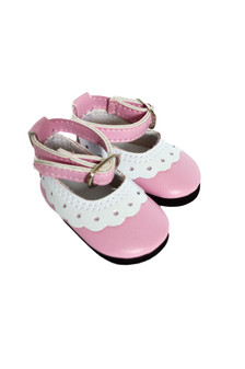 My Brittany's Pink Eyelet Shoes for Wellie Wisher Dolls