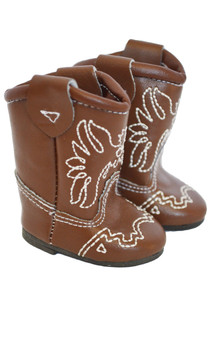 My Brittany's Brown Western Boots for Wellie Wisher Dolls