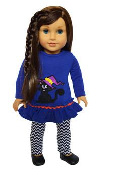 Halloween Kitten with Witches Hat Outfit for American Girl Dolls