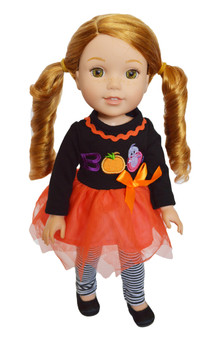 Halloween Boo with Leggings for Wellie Wisher Dolls