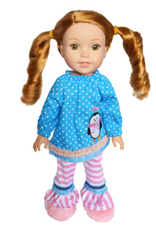 My Brittany's New Years Dotted Penguin Outfit for Wellie Wisher Dolls