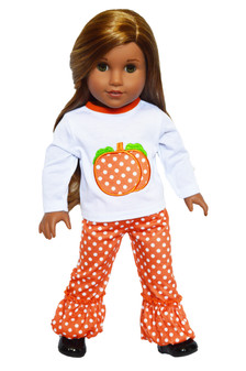 Harvest Pumpkin Outfit for American Girl Dolls