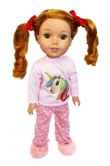 Unicorn Pajamas for Wellie Wisher Dolls