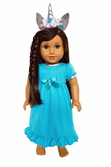 Blue Unicorn Nightgown for American Girl Dolls