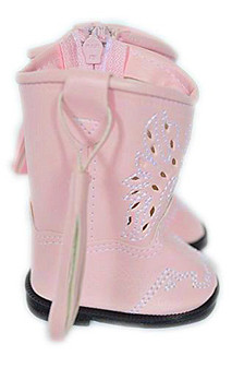 PINK WESTERN BOOTS WITH WHITE STITCHING