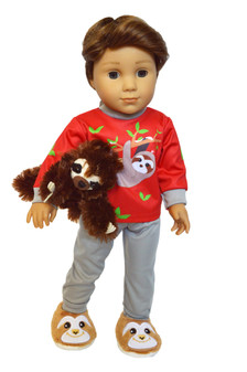 Sloth Pjs and Slippers for American Girl Dolls