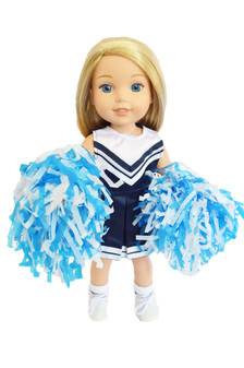 Blue Cheerleader Outfit for Wellie Wisher Dolls