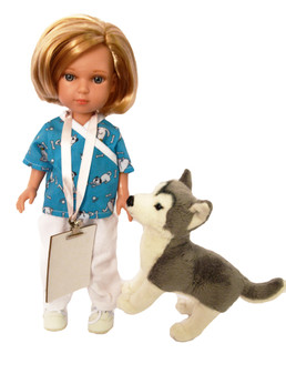 Blue Vet Tech for Wellie Wisher Dolls