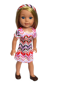 Zig Zag Dress Fits 14 Inch Wellie Wisher Dolls