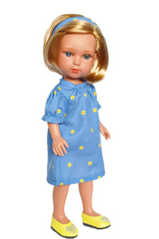 Blue Sunshine and Sunflowers Dress Fits 14.5 Inch Wellie Wishers and 14 Inch Lorelei Dolls