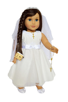 2021 Elegant Communion Gown Melania Fits 18 Inch American Girl Dolls and Ann Lauren Fashion Dolls