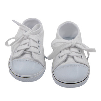 White Canvas Tennis Shoes Fits American Girl Dolls