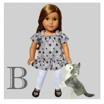 Star Top with Winter White Leggings Fits 18 Inch Dolls